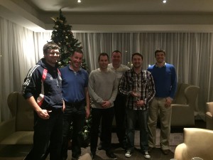 In photo: (l to r): Brendan Lawton (Munster President), Andy Leahy, Dave O'Riordan (Capt.), Pat Keogh, Vince Daly, Martin J. McDonnell (Munster Captain).